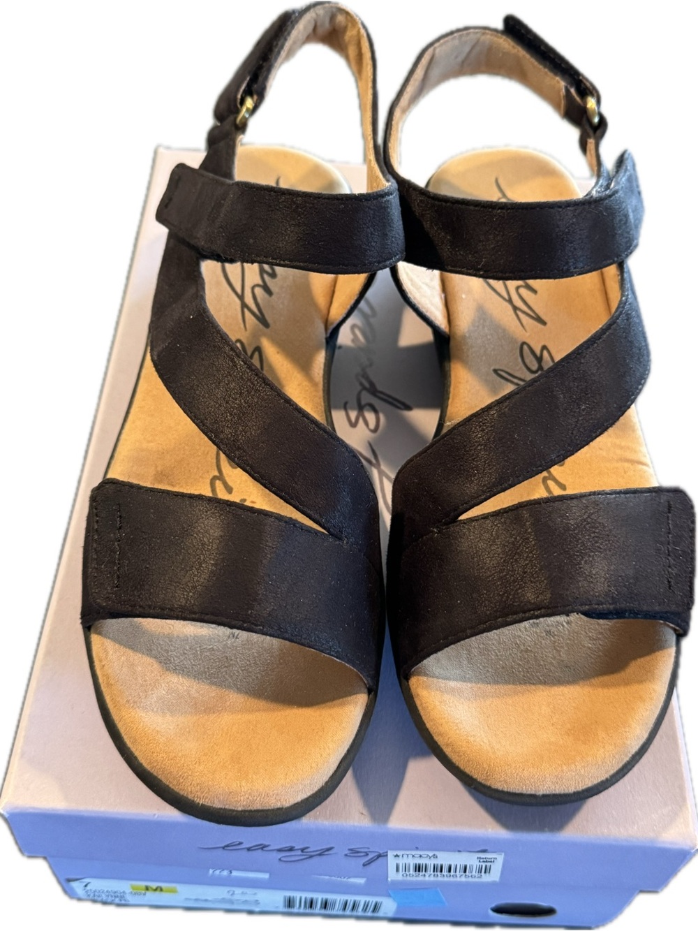 Easy Spirit Black Cushy Comfort Sandal 7M NEW in box!